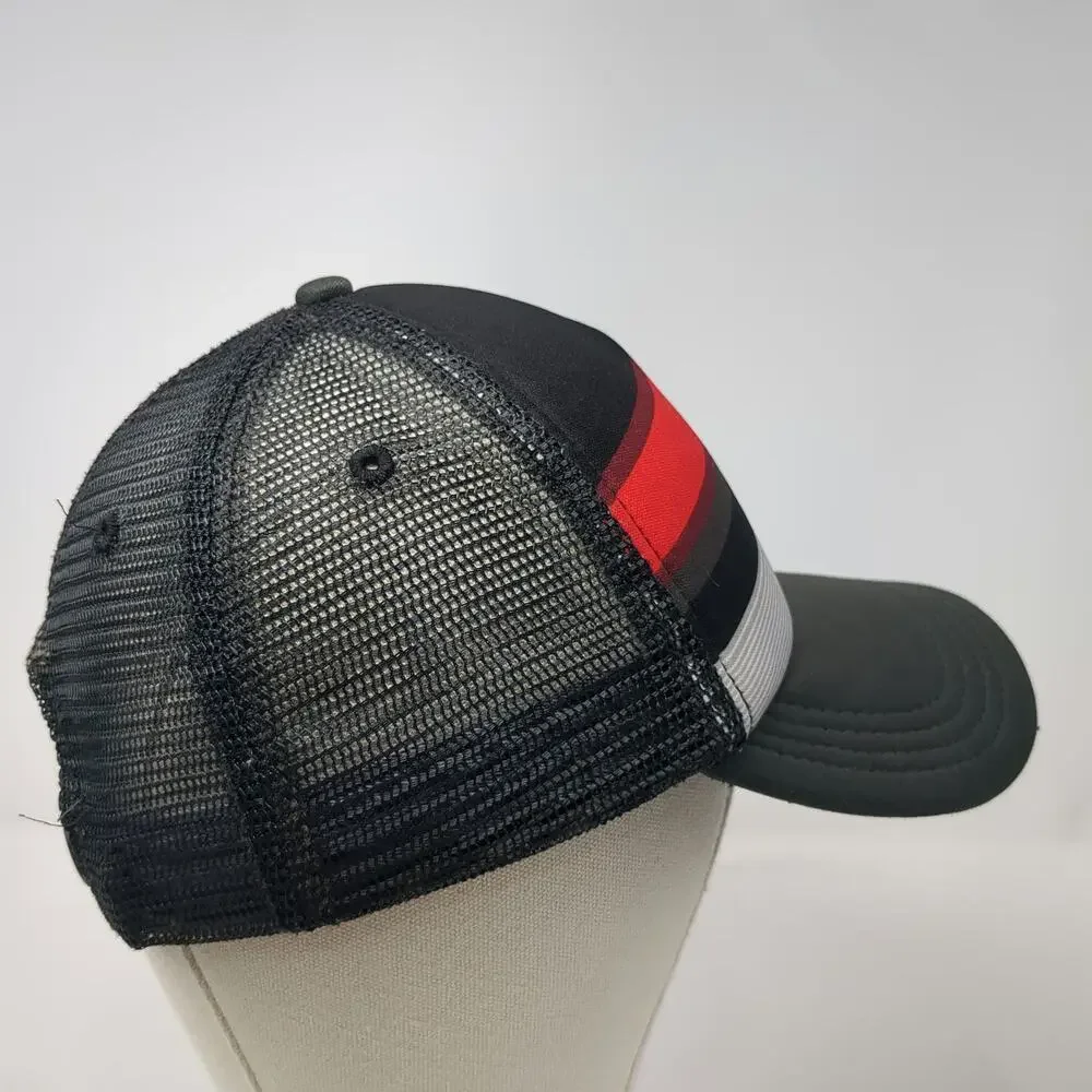 Aeropostale Trucker Hat Black Red Gray White One Size Striped Bird Charm Mesh